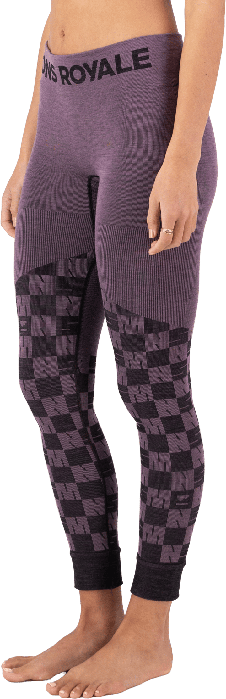 Mons Royale Women's Ascender Merino Seamless Legging Mauve/Black Mons Royale