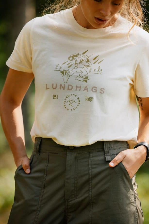 Lundhags Women's Järpen Printed T-Shirt Chalk White Lundhags