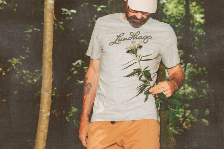 Lundhags Men's Järpen Logo T-Shirt Light Grey Melange Lundhags