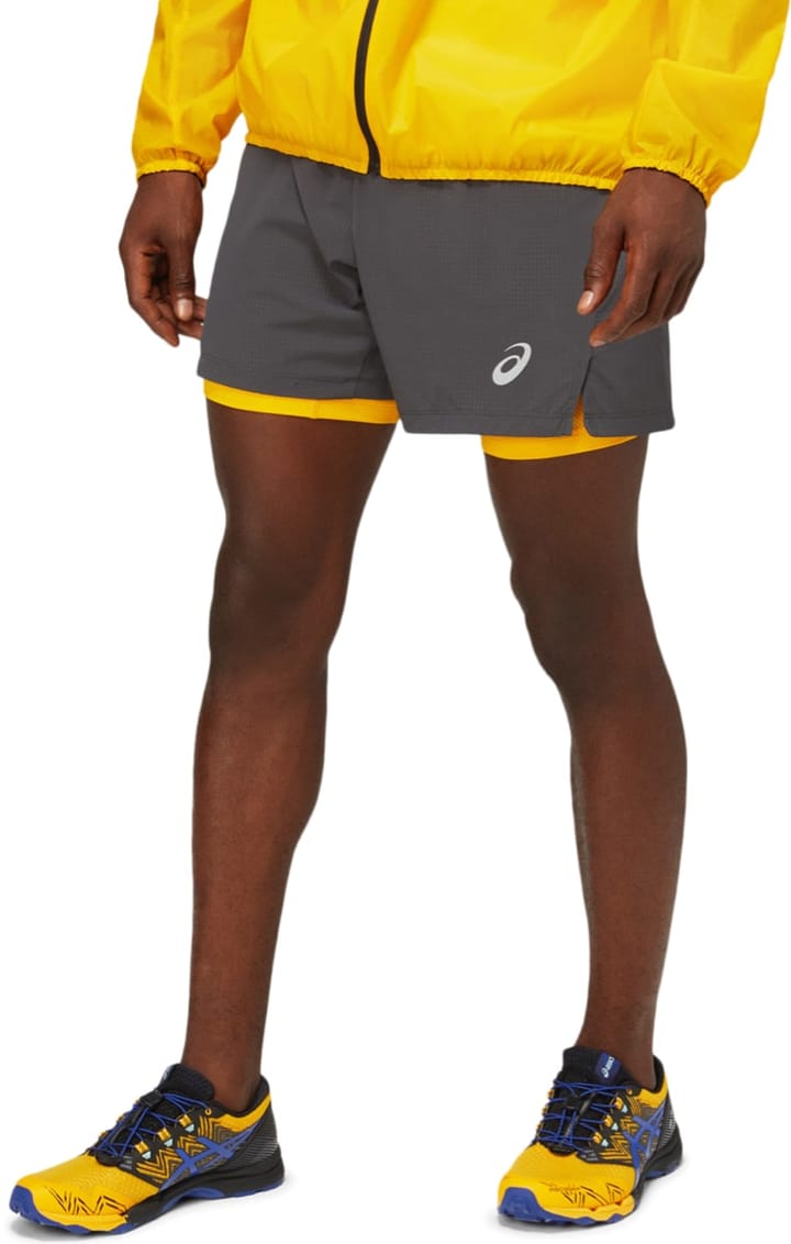 Asics Men's Fujitrail Short Graphite/Sunflower Asics Asics Men's Fujitrail Short Graphite/Sunflower Asics