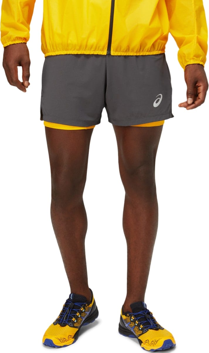 Asics Men's Fujitrail Short Graphite/Sunflower Asics Asics Men's Fujitrail Short Graphite/Sunflower Asics