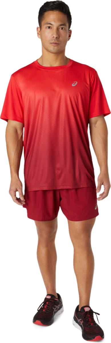 Asics Kasane Ss Top M's Electric Red/Burgundy Asics