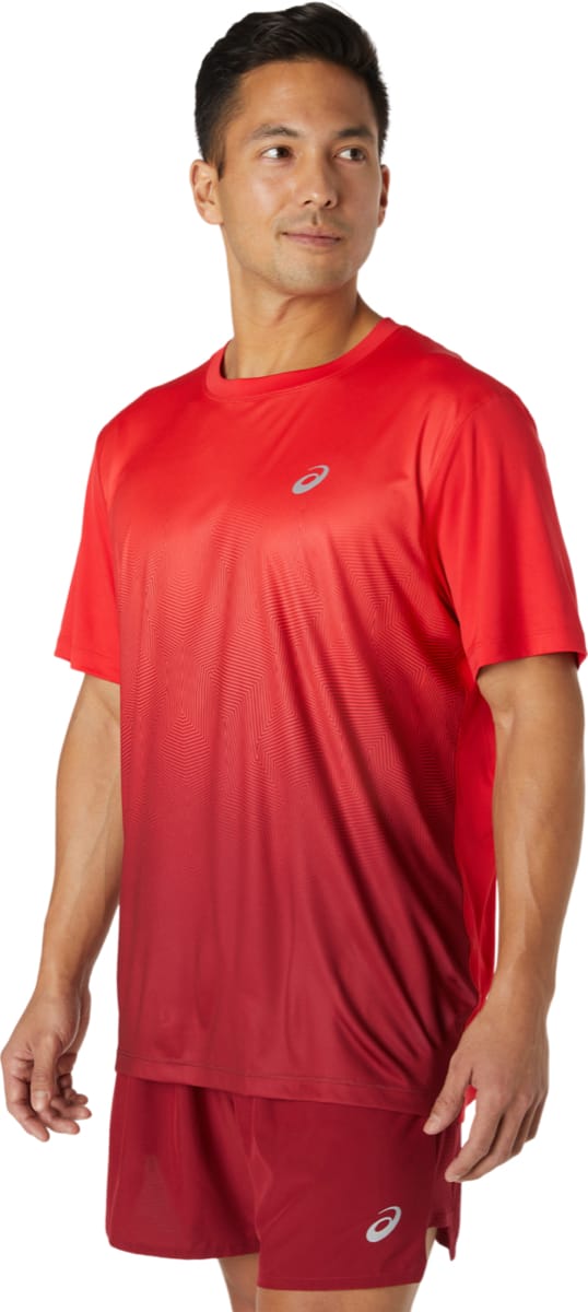 Asics Kasane Ss Top M's Electric Red/Burgundy Asics