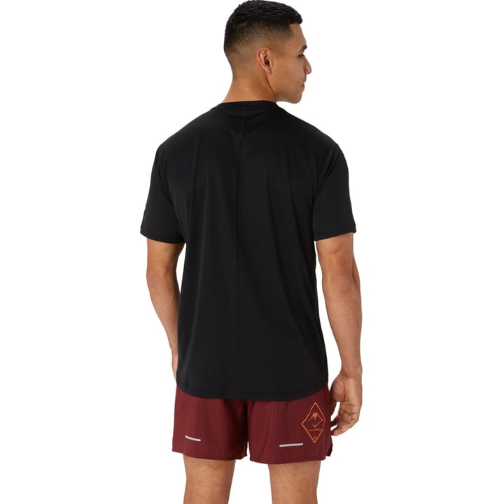 Men's Fujitrail Logo Short Sleeve Top Performance Black/Antique Red/Neon Lime Asics