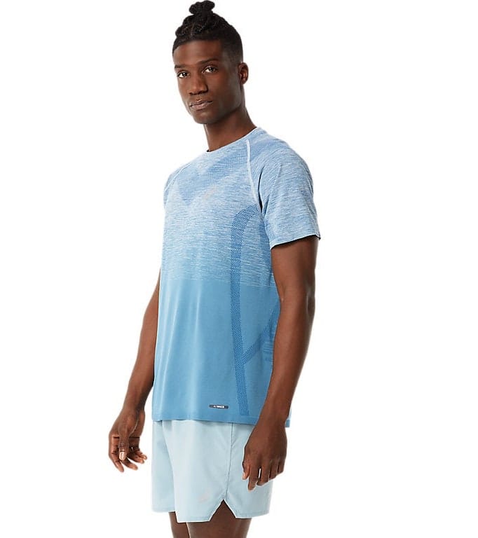 Asics Men's Seamless SS Top Azure/Light Steel Asics Asics Men's Seamless SS Top Azure/Light Steel Asics