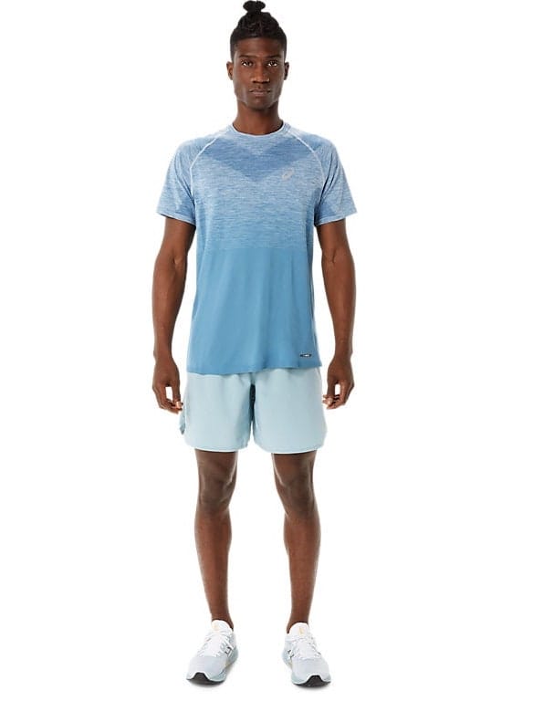 Asics Men's Seamless SS Top Azure/Light Steel Asics Asics Men's Seamless SS Top Azure/Light Steel Asics