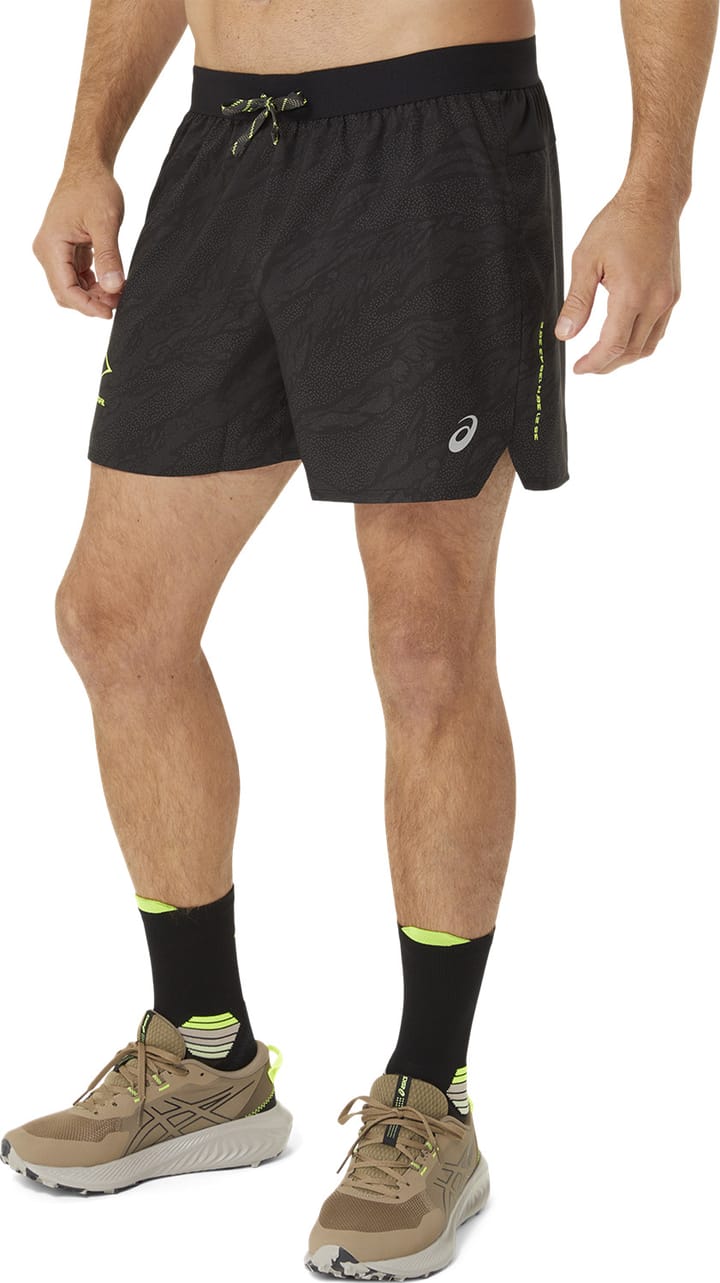 Asics Men's Fujitrail All Over Print 5in Short Black/black2 Asics