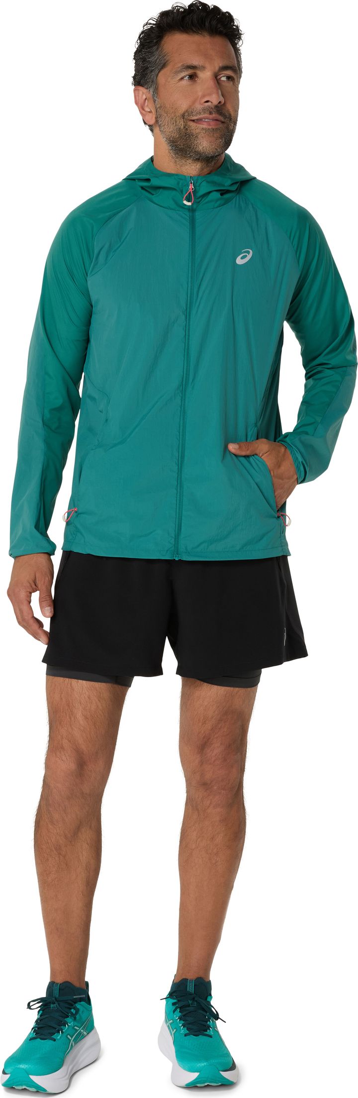 Asics Men's Road Packable Jacket Rainy Lake Asics Asics Men's Road Packable Jacket Rainy Lake Asics