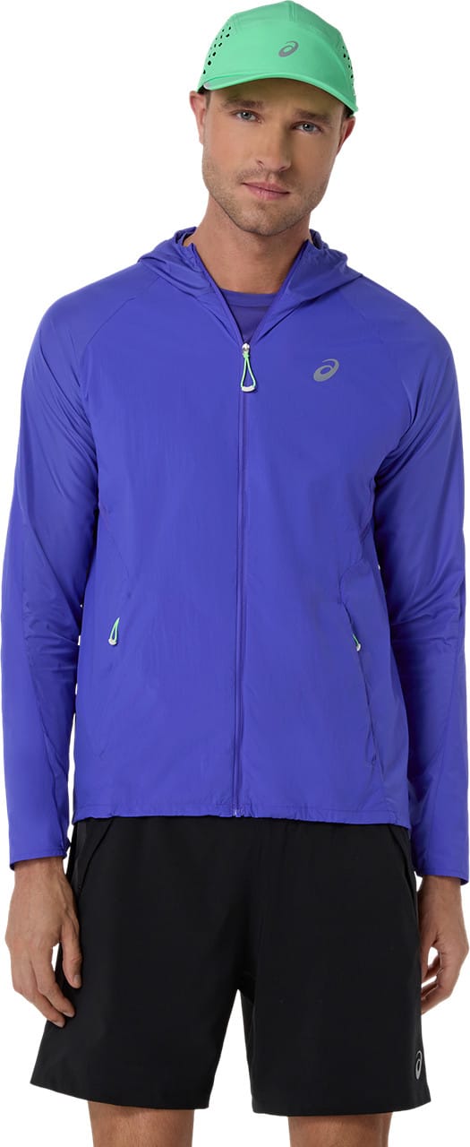 Asics Men's Road Packable Jacket Cobalt Burst/Illuminate Green