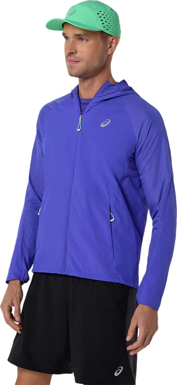Asics Men's Road Packable Jacket Cobalt Burst/Illuminate Green Asics