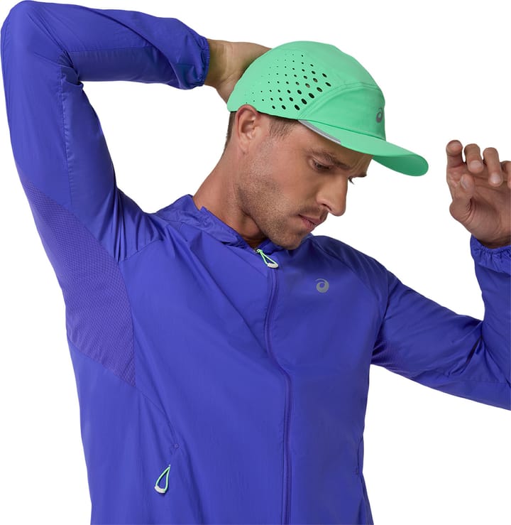 Asics Men's Road Packable Jacket Cobalt Burst/Illuminate Green Asics