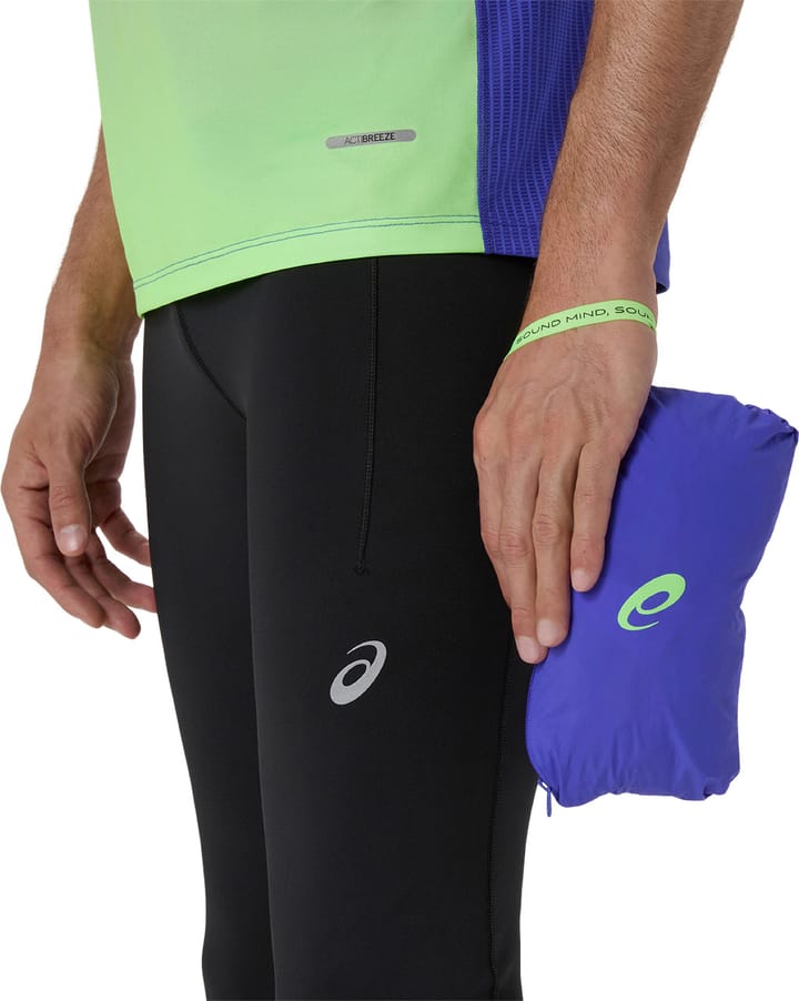 Asics Men's Road Packable Jacket Cobalt Burst/Illuminate Green Asics