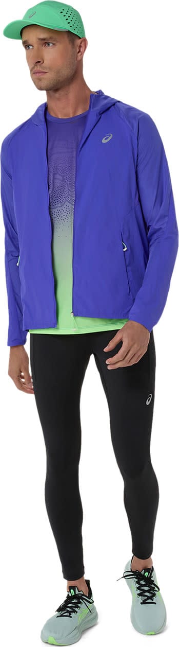 Asics Men's Road Packable Jacket Cobalt Burst/Illuminate Green Asics