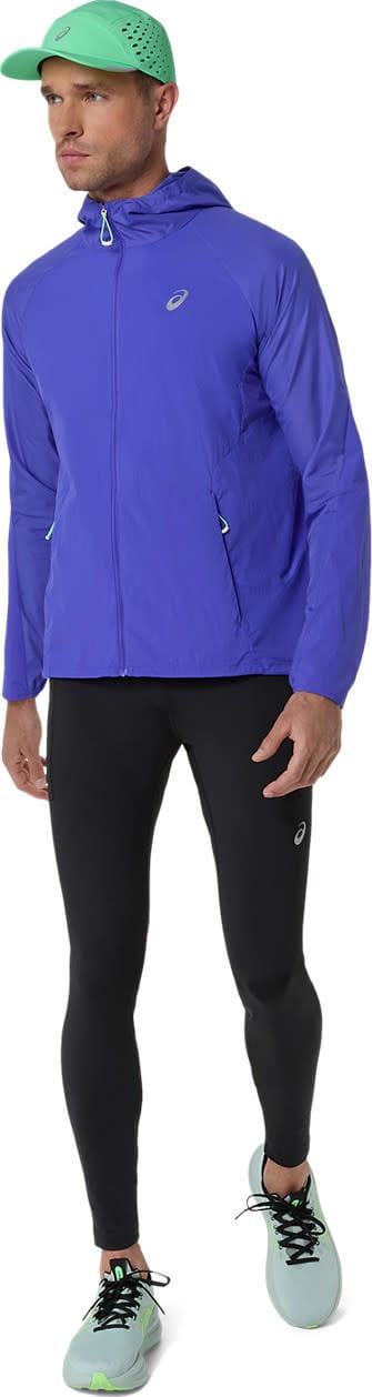 Asics Men's Road Packable Jacket Cobalt Burst/Illuminate Green Asics