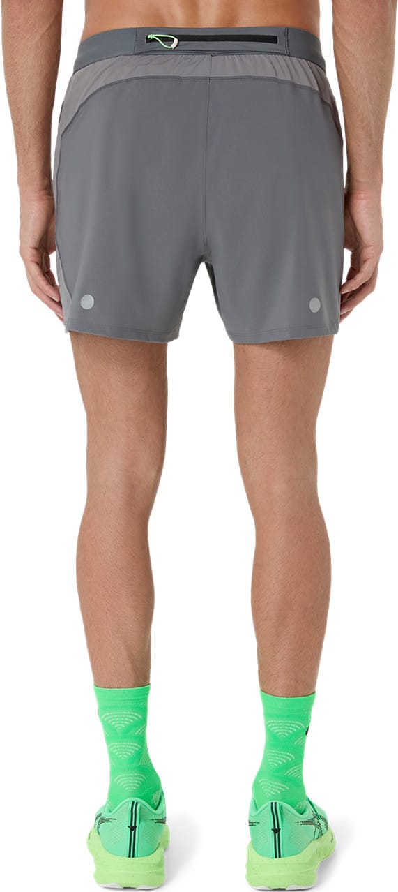 Asics Men's Road 5in Short Clay Grey/Steel Grey/Illuminate Green Asics
