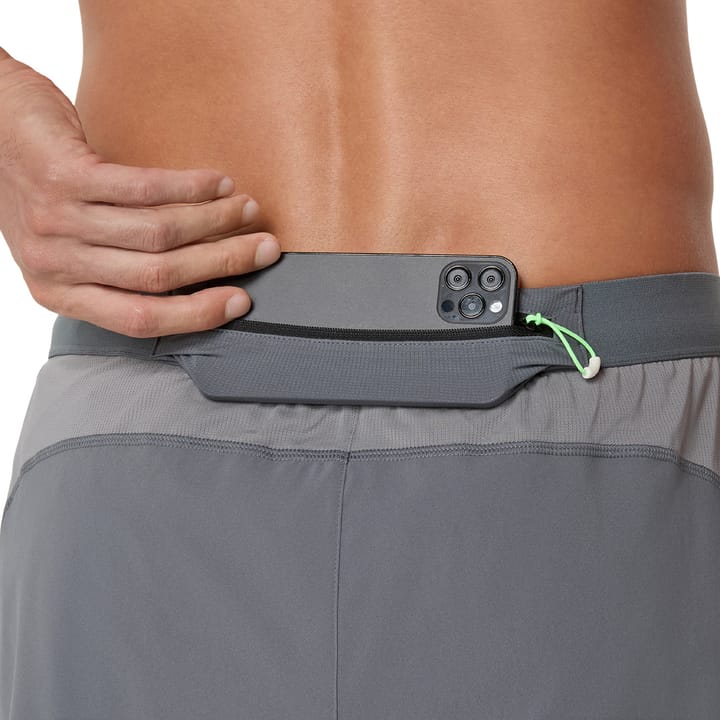 Asics Men's Road 5in Short Clay Grey/Steel Grey/Illuminate Green Asics