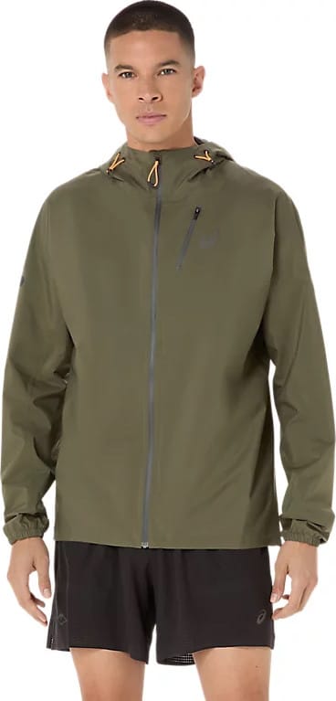 Asics Men's Fujitrail Elite Waterproof Jacket Mantle Green Asics