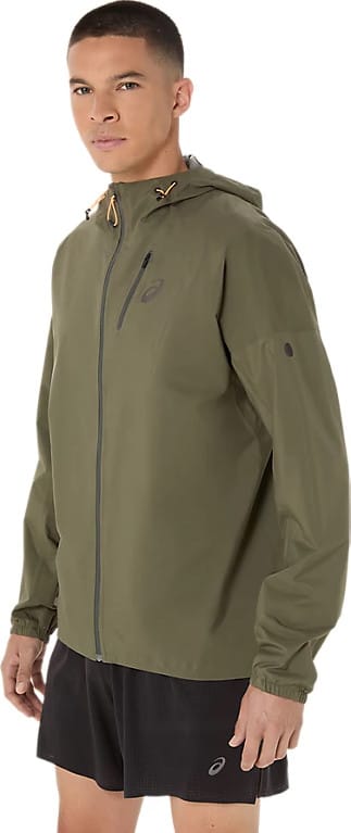 Asics Men's Fujitrail Elite Waterproof Jacket Mantle Green Asics
