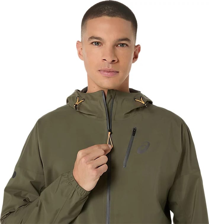 Asics Men's Fujitrail Elite Waterproof Jacket Mantle Green Asics