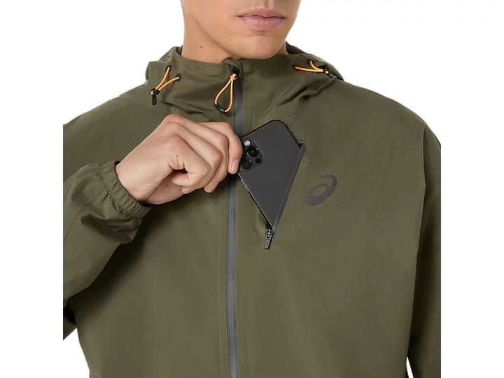 Asics Men's Fujitrail Elite Waterproof Jacket Mantle Green Asics