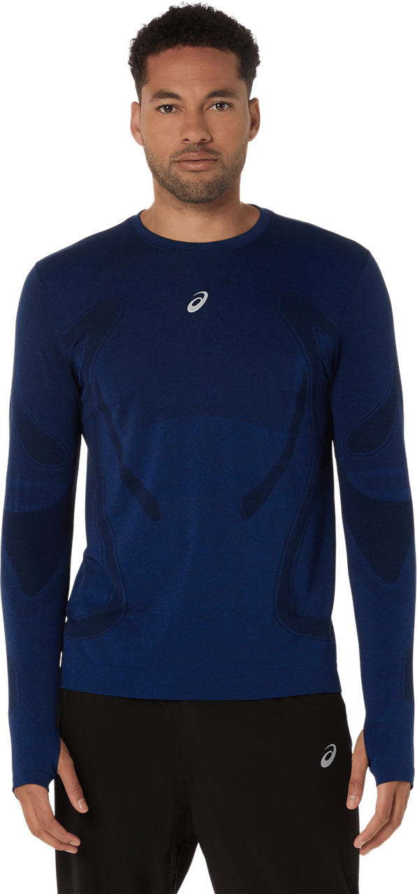 Asics Men's Road Seamless Long Sleeve Top Midnight Asics