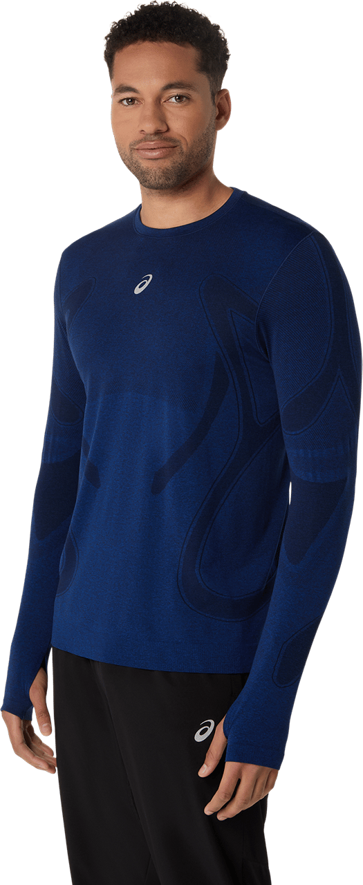 Asics Men's Road Seamless Long Sleeve Top Midnight Asics
