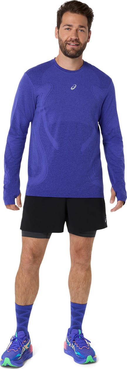 Asics Men's Road Seamless Long Sleeve Top Cobalt Burst/Eggplant Asics