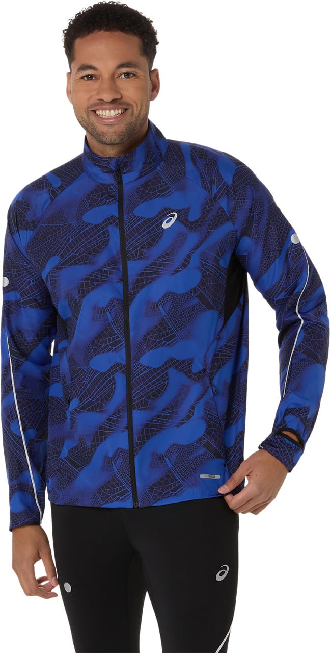 Asics Men's Road Lite-Show Packable Jacket Performance Black/Dark Cobalt Asics