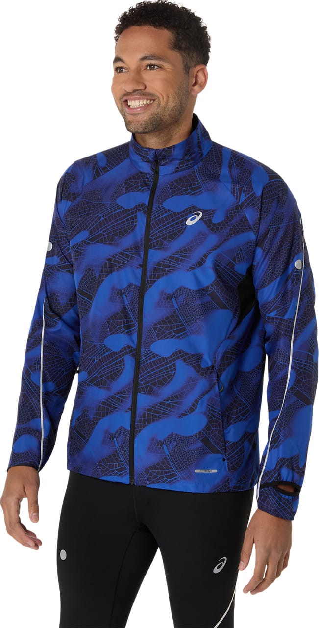 Asics Men's Road Lite-Show Packable Jacket Performance Black/Dark Cobalt Asics Asics Men's Road Lite-Show Packable Jacket Performance Black/Dark Cobalt Asics