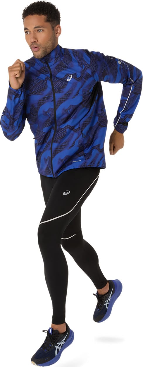 Asics Men's Road Lite-Show Packable Jacket Performance Black/Dark Cobalt Asics Asics Men's Road Lite-Show Packable Jacket Performance Black/Dark Cobalt Asics