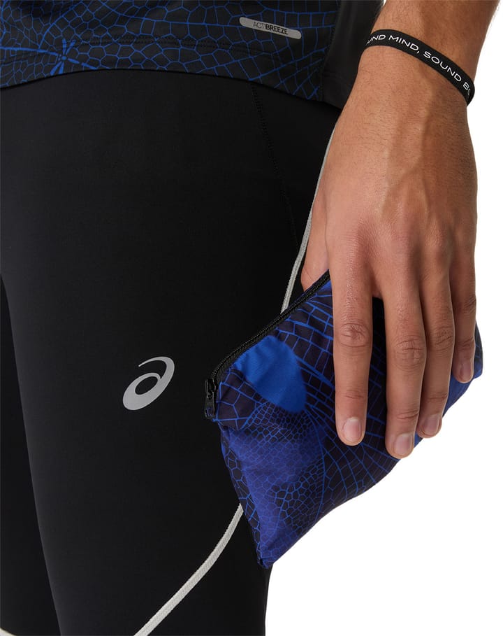 Asics Men's Road Lite-Show Packable Jacket Performance Black/Dark Cobalt Asics