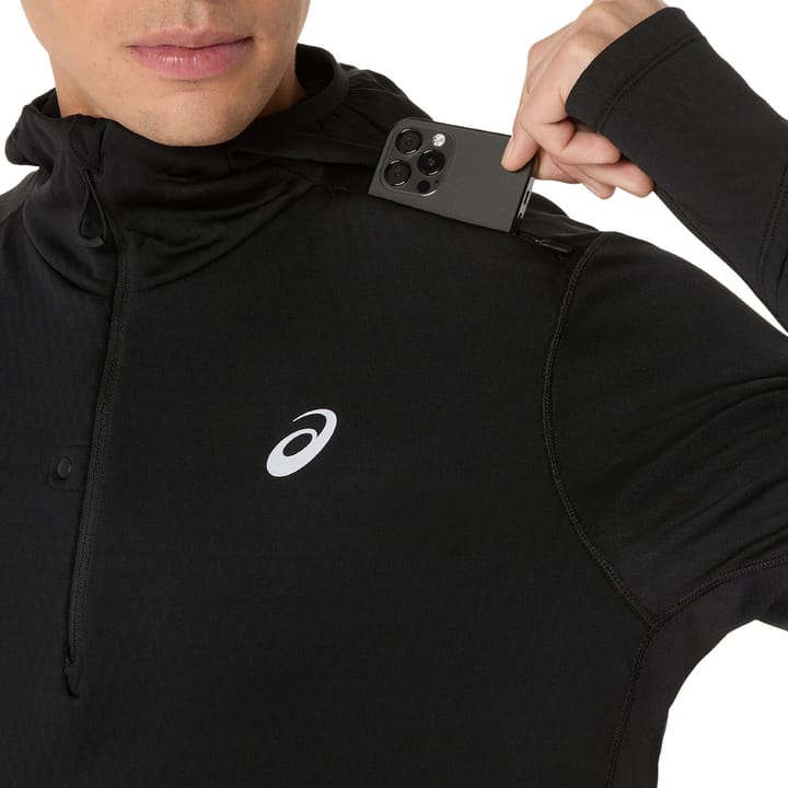 Asics Men's Road Winter Long Sleeve Hoodie Performance Black Asics