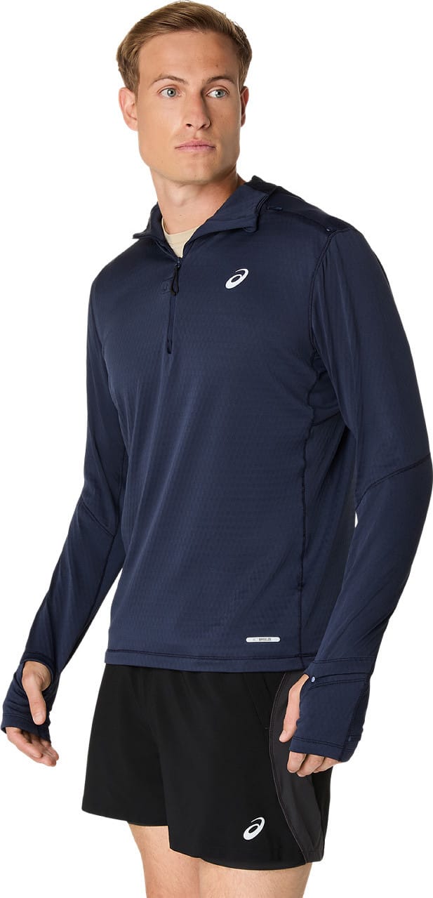 Asics Men's Road Winter Long Sleeve Hoodie Midnight Asics Asics Men's Road Winter Long Sleeve Hoodie Midnight Asics