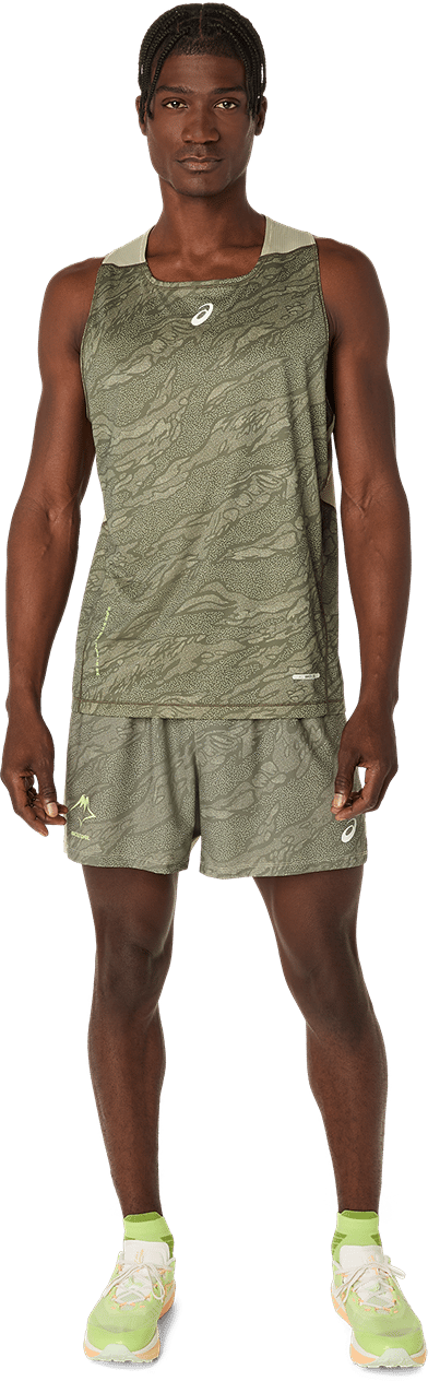 Asics Men's Fujitrail Singlet Mantle Green/Khaki Asics Asics Men's Fujitrail Singlet Mantle Green/Khaki Asics