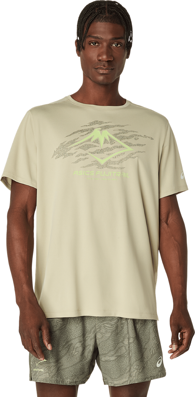 Asics Men's Fujitrail Logo Short Sleeve Top Khaki Asics