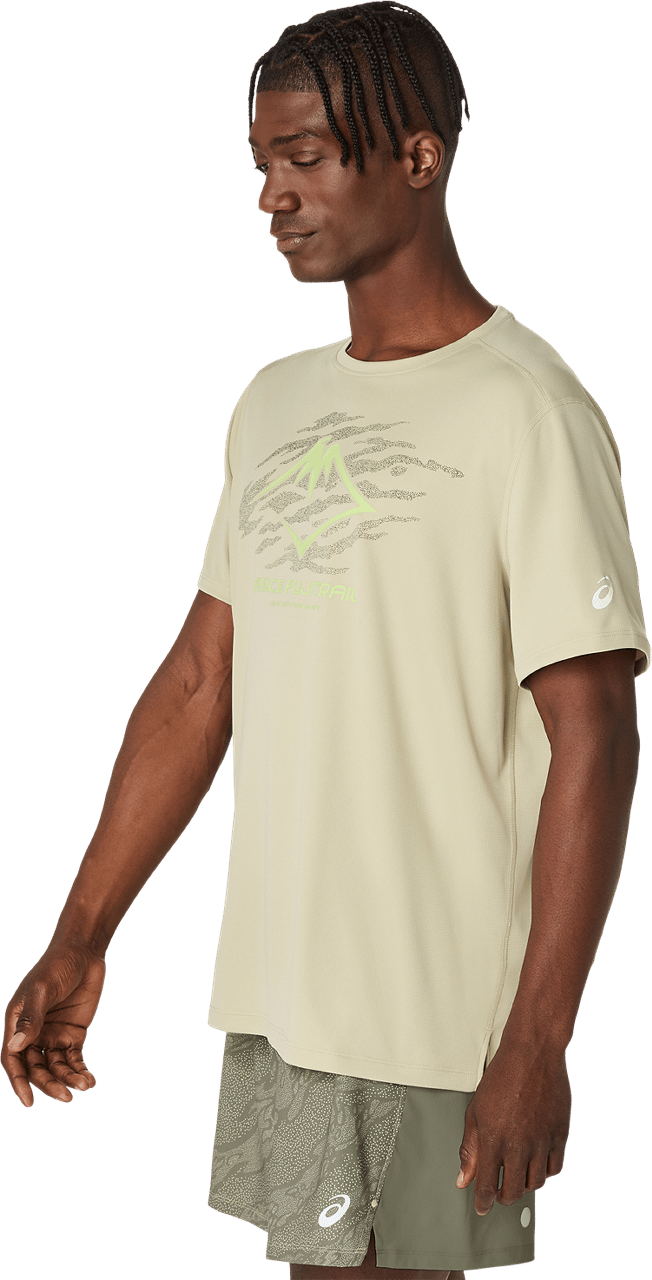 Asics Men's Fujitrail Logo Short Sleeve Top Khaki Asics Asics Men's Fujitrail Logo Short Sleeve Top Khaki Asics