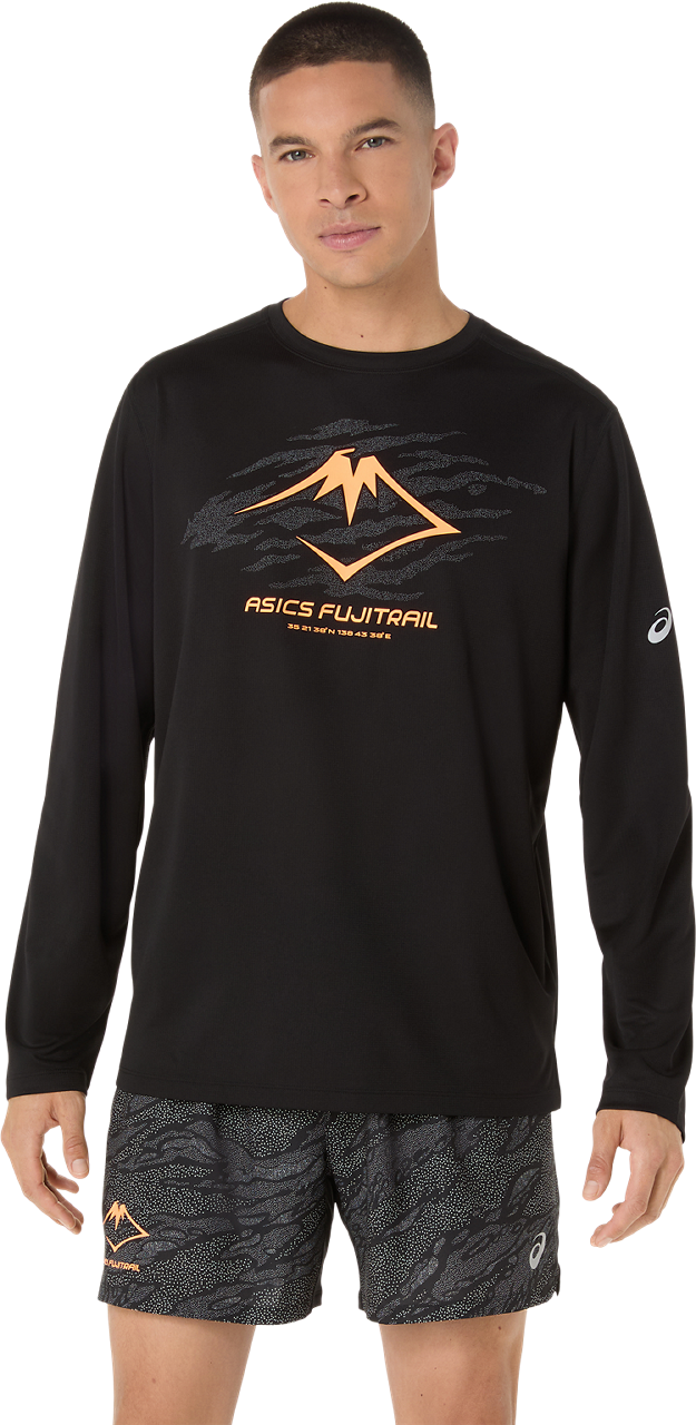 Asics Men's Fujitrail Logo Long Sleeve Top Performance Black Långärmade träningströjor XL
