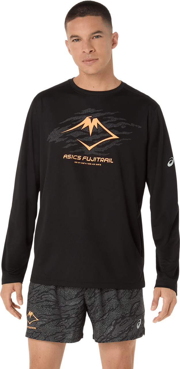 Asics Men's Fujitrail Logo Long Sleeve Top Performance Black Asics