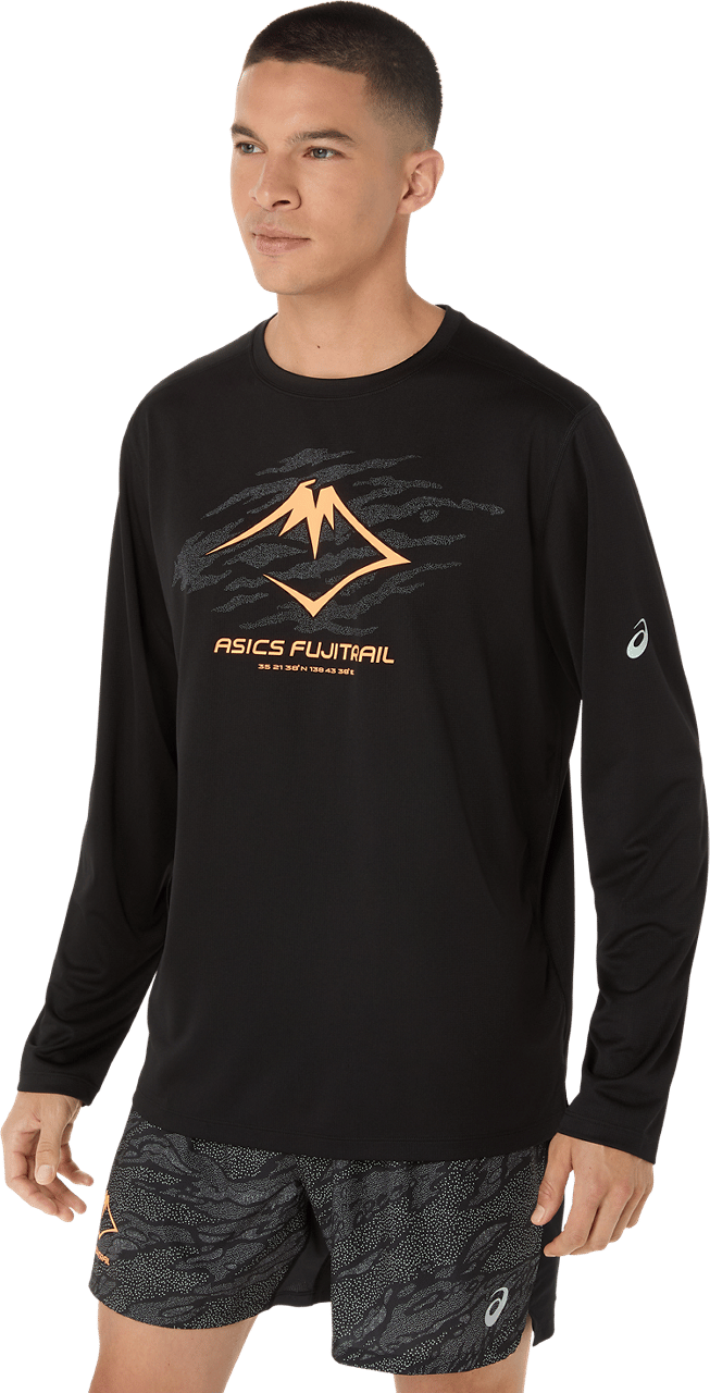Asics Men's Fujitrail Logo Long Sleeve Top Performance Black Asics