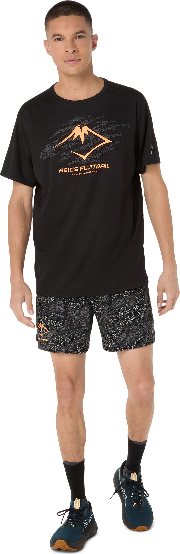 Asics Men's Fujitrail All Over Print 5in Shorts Performance Black Asics Asics Men's Fujitrail All Over Print 5in Shorts Performance Black Asics