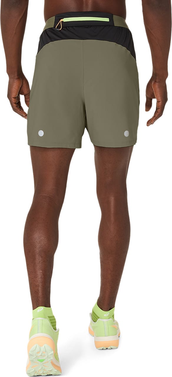 Asics Men's Fujitrail All Over Print 5in Shorts Mantle Green Asics Asics Men's Fujitrail All Over Print 5in Shorts Mantle Green Asics