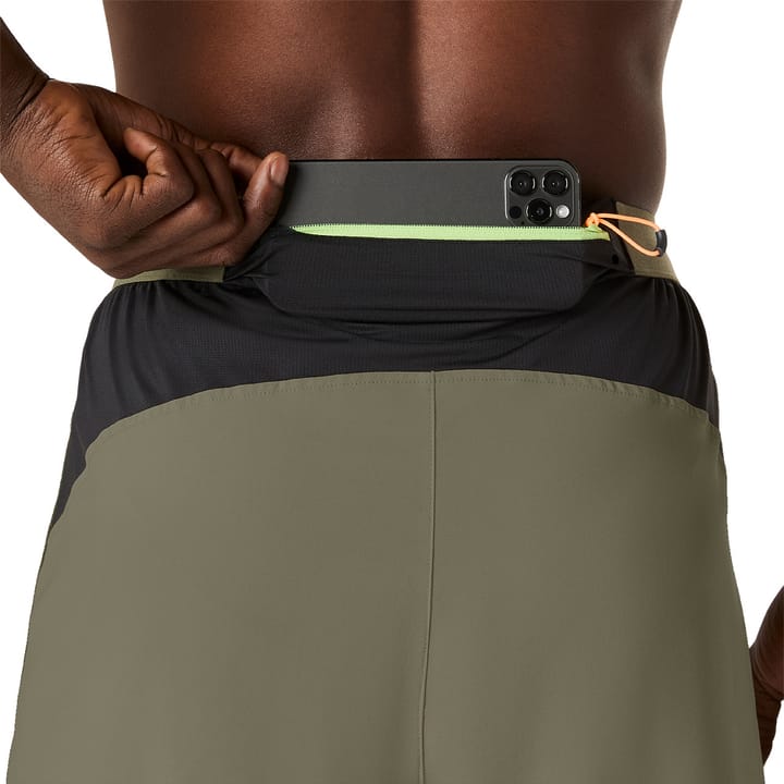 Asics Men's Fujitrail All Over Print 5in Shorts Mantle Green Asics Asics Men's Fujitrail All Over Print 5in Shorts Mantle Green Asics