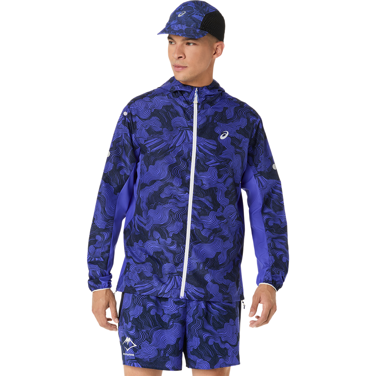 Asics Men's Fujitrail Packable Jacket Cobalt Burst/Indigo Blue/Cream
