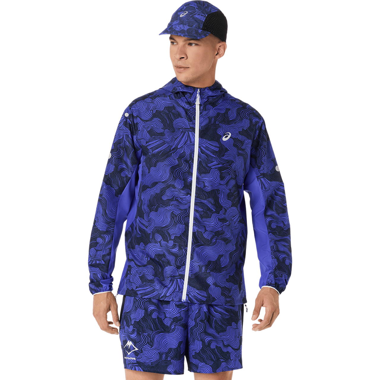 Asics Men's Fujitrail Packable Jacket Cobalt Burst/Indigo Blue/Cream