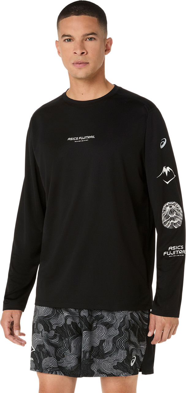 Asics Men's Fujitrail Logo Long Sleeve Top Performance Black/Carrier Grey/Cool Grey Pitkähihaiset urheilupaidat S