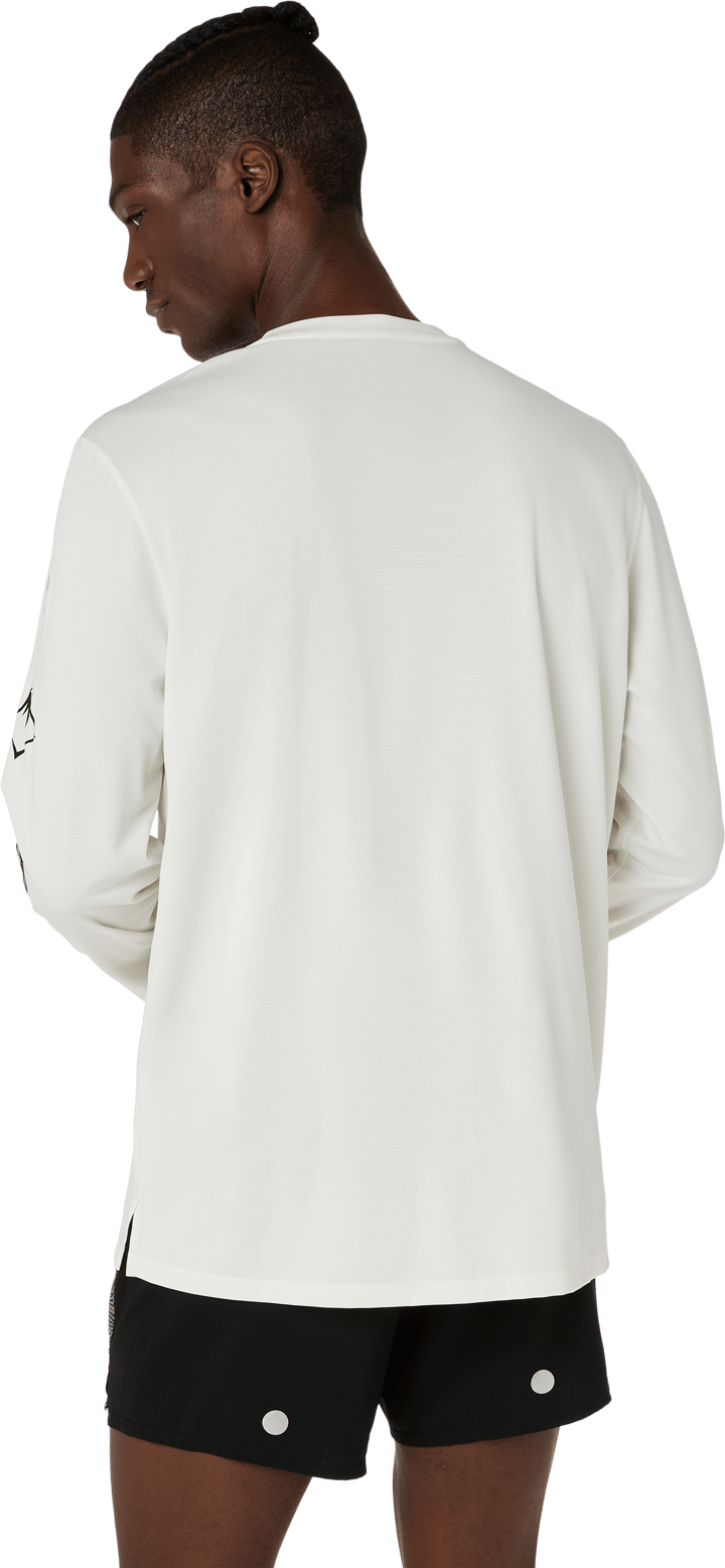 Asics Men's Fujitrail Logo Long Sleeve Top Cream Asics