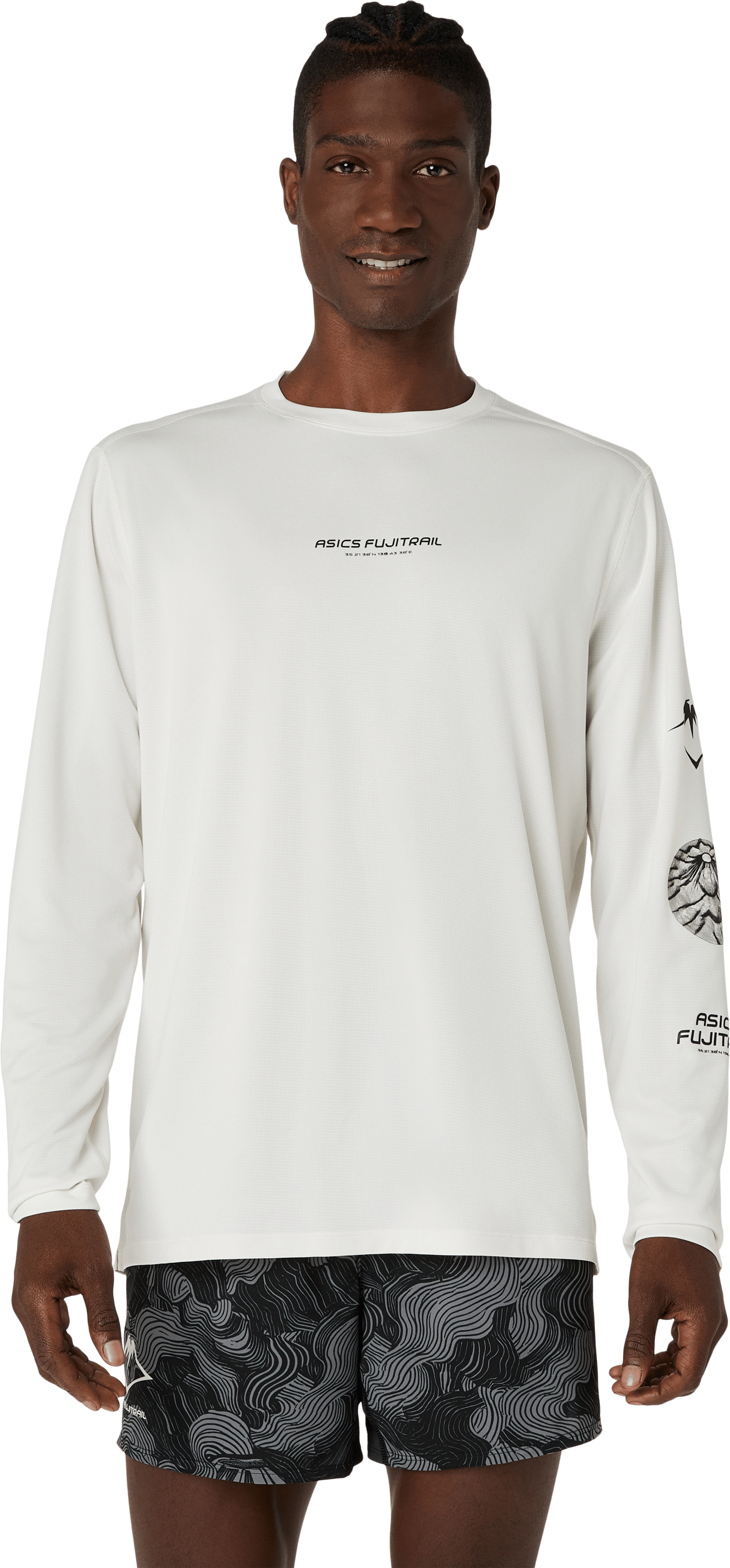 Asics Men's Fujitrail Logo Long Sleeve Top Cream