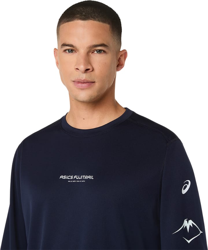 Asics Men's Fujitrail Logo Long Sleeve Top Midnight/Cobalt Burst/Cool Grey Asics