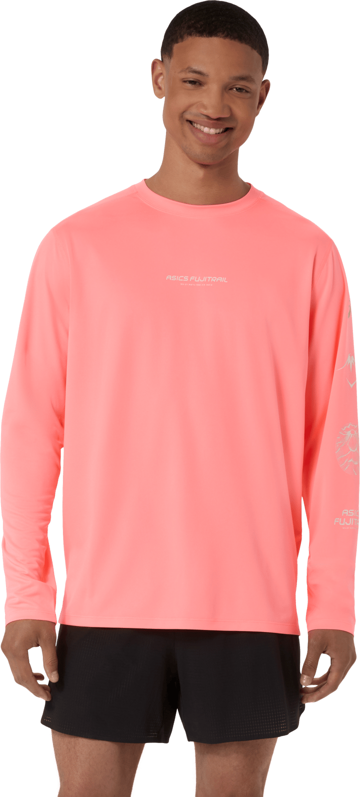 Asics Men's Fujitrail Logo Long Sleeve Top Sun Coral Asics