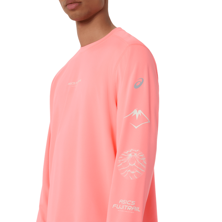 Asics Men's Fujitrail Logo Long Sleeve Top Sun Coral Asics